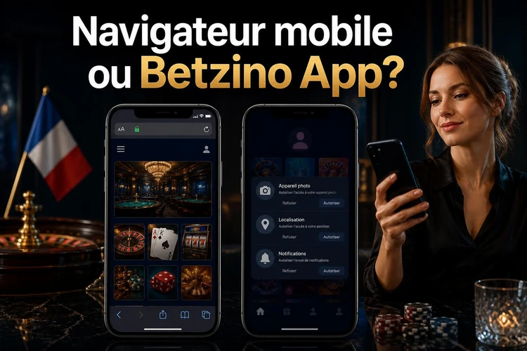Navigateur mobile ou Betzino App?